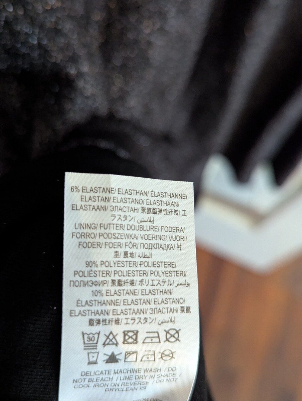Boden Black Glitter Midi Surplice Dress 10 Large NWOT - Picture 7 of 7